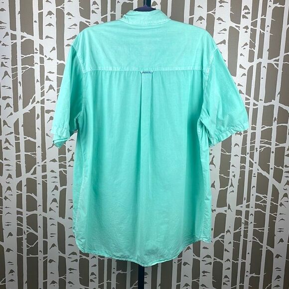 Pussers Aqua Distressed Wash Embroidered Nautical Flags Button Up Shirt XL - Picture 3 of 12